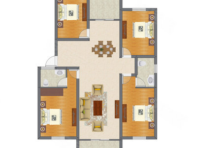 4室2厅 124.00平米
