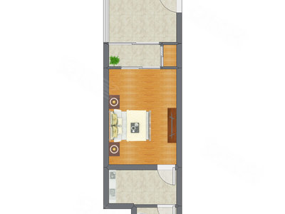 1室0厅 35.24平米户型图