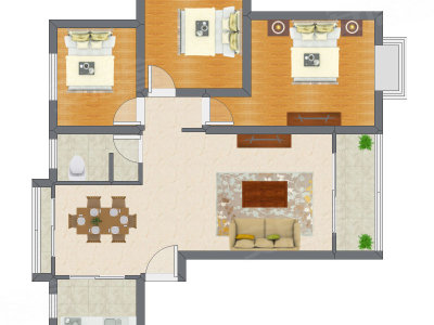 3室2厅 87.78平米