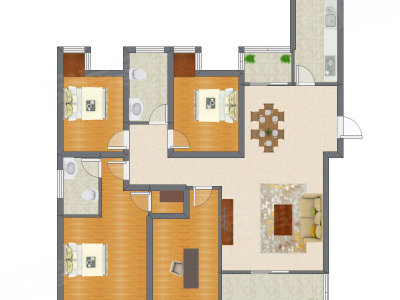 4室2厅 115.69平米