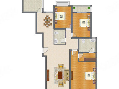 3室2厅 127.98平米
