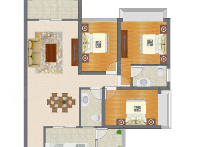 3室2厅 105.39平米