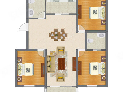 3室2厅 134.15平米