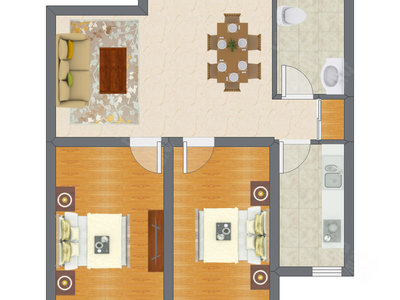 2室2厅 52.14平米