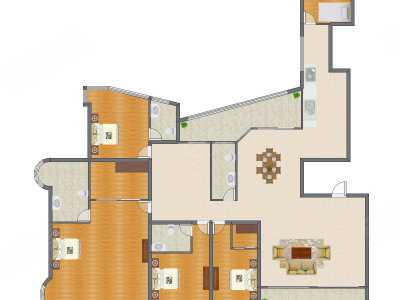 4室3厅 269.44平米户型图