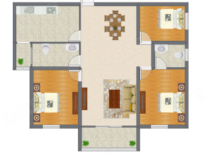 3室2厅 128.20平米