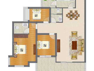 3室2厅 102.67平米