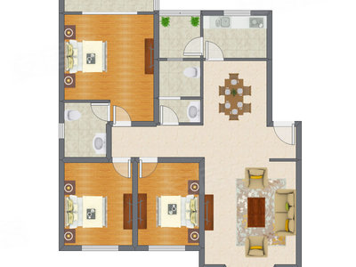 3室2厅 132.75平米