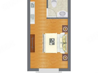 1室0厅 19.34平米