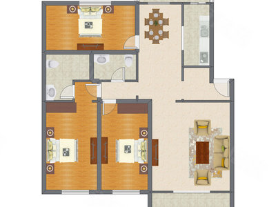 3室2厅 190.70平米