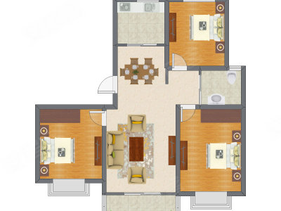 3室2厅 94.95平米