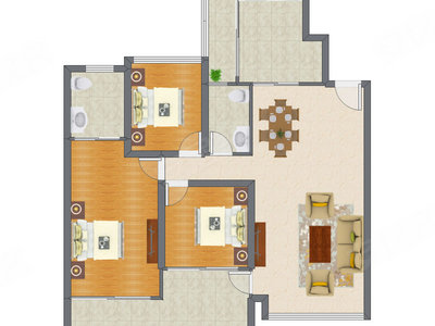 3室2厅 137.28平米