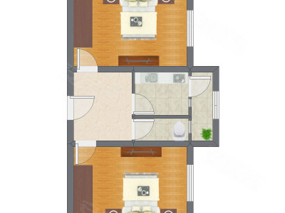 2室1厅 53.20平米户型图