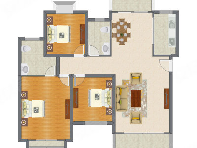 3室2厅 133.00平米