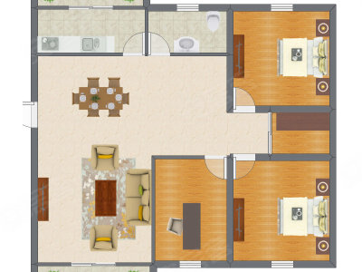3室1厅 115.00平米