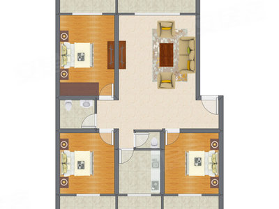 3室1厅 115.42平米