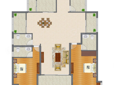 2室2厅 168.00平米