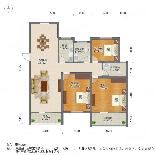 仙龙湾山庄3室2厅2卫131.17㎡南398万