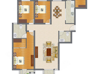3室2厅 161.16平米