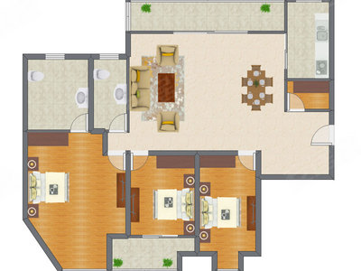 3室1厅 140.18平米