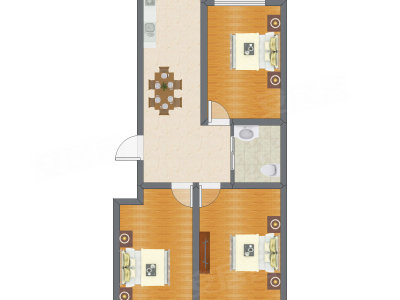 3室1厅 85.98平米