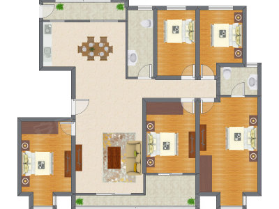 5室2厅 200.00平米户型图
