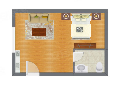 1室0厅 44.52平米户型图