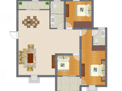 3室2厅 92.75平米