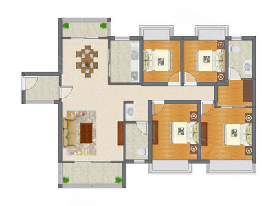 4室2厅 132.49平米