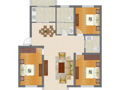 3室2厅 115.59平米