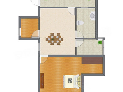1室1厅 59.99平米