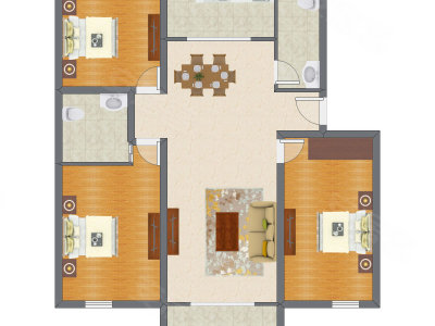 3室2厅 140.64平米