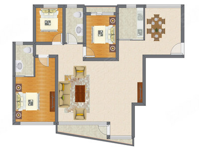 3室2厅 143.60平米