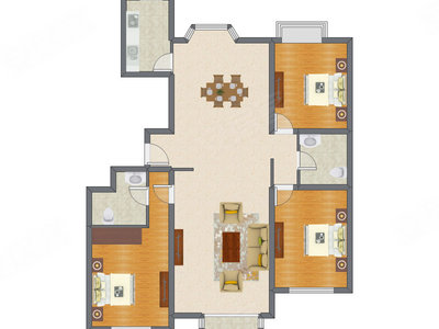 3室2厅 170.40平米