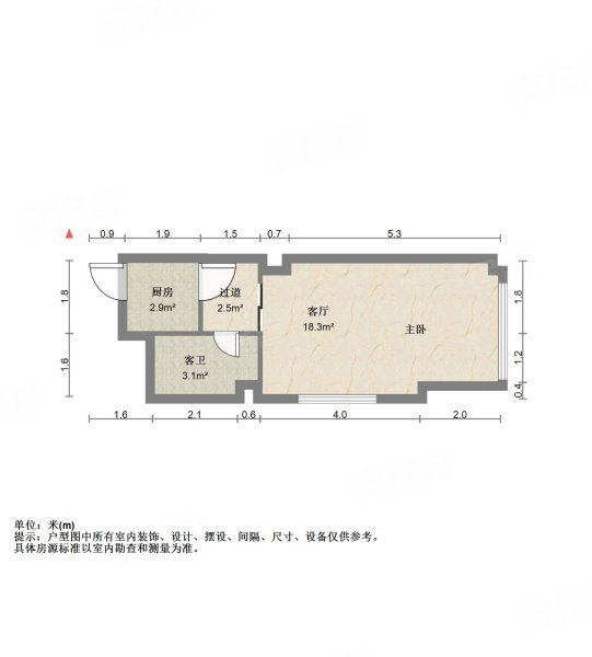 亮阁1室1厅1卫46.75㎡南45万