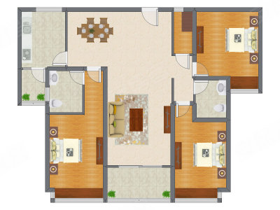 3室2厅 126.12平米