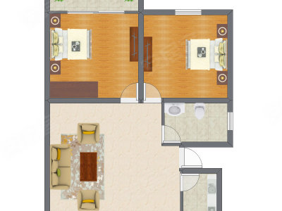 2室1厅 97.00平米户型图