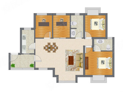 4室2厅 89.70平米