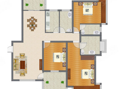 3室2厅 144.75平米