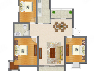 3室2厅 95.50平米