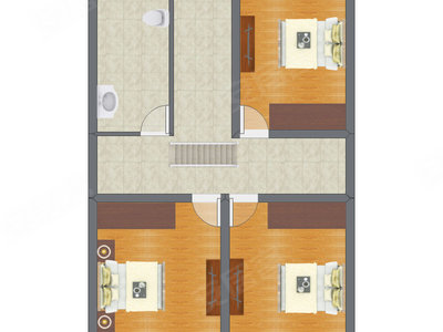 3室1厅 72.09平米户型图
