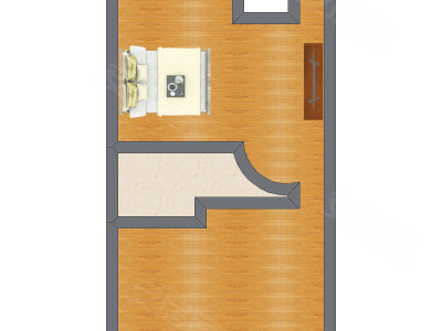 1室1厅 36.99平米户型图