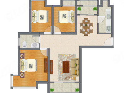 3室2厅 95.18平米