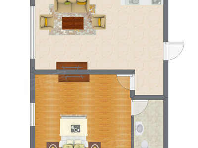 1室1厅 73.02平米户型图