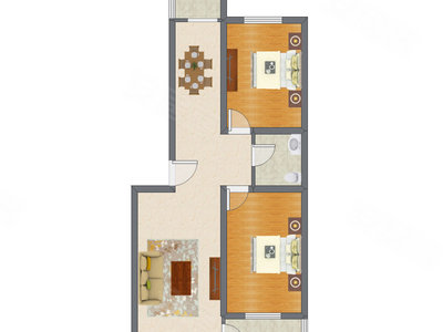 2室2厅 99.70平米户型图