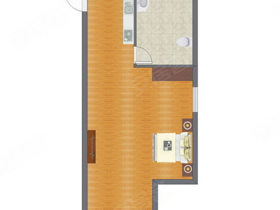 1室0厅 49.64平米
