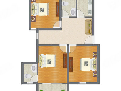 3室1厅 94.60平米户型图