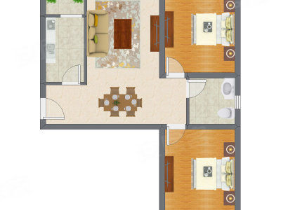 2室2厅 94.08平米户型图