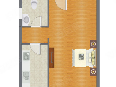 1室0厅 48.36平米户型图