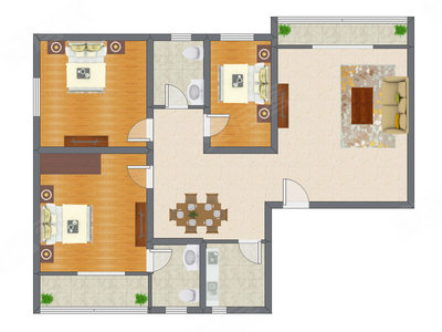 3室2厅 164.75平米